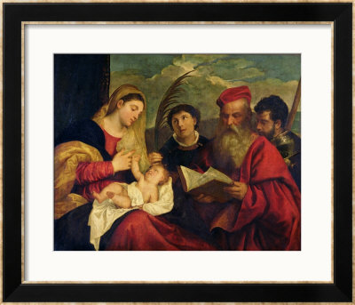Madonna And Child With Ss. Stephen, Jerome And Maurice by Titian (Tiziano Vecelli) Pricing Limited Edition Print image