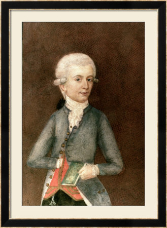 Wolfgang Amadeus Mozart, Circa 1780 (Miniature) (Gouache, Tempera, Parchment) by Johann Nepomuk Della Croce Pricing Limited Edition Print image