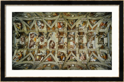 The Sistine Chapel; Ceiling Frescos After Restoration by Michelangelo Buonarroti Pricing Limited Edition Print image