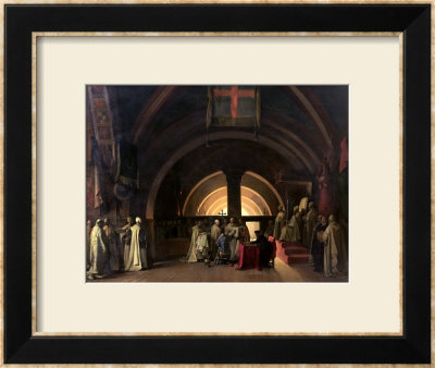 The Inauguration Of Jacques De Molay Into The Order Of Knights Templar In 1295 by Francois-Marius Granet Pricing Limited Edition Print image