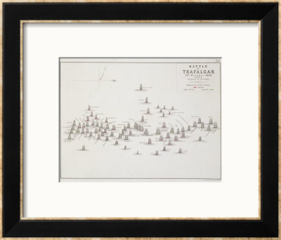 The Battle Of Trafalgar, 21St October 1805, Positions In The Battle, Circa 1830S by Alexander Keith Johnston Pricing Limited Edition Print image