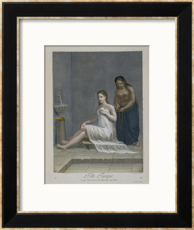 Turkish Girl, Having Her Hair Braided In The Baths, 18Th Century by Jean-Baptiste Haussard Pricing Limited Edition Print image