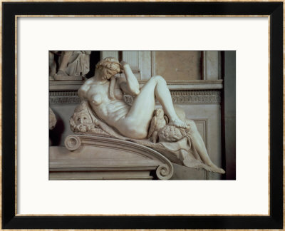 Tomb Of Giuliano De' Medici, Detail Of Night, 1520-33 by Michelangelo Buonarroti Pricing Limited Edition Print image