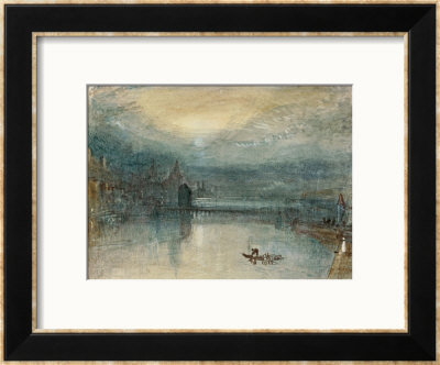 Lucerne By Moonlight: Sample Study, Circa 1842-3, Watercolour On Paper by William Turner Pricing Limited Edition Print image