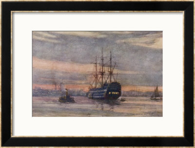 Nelson's Flagship At Portsmouth by Norman Wilkinson Pricing Limited Edition Print image