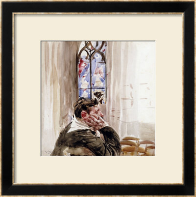 Portrait Of A Man In Church, 1900 by Giovanni Boldini Pricing Limited Edition Print image