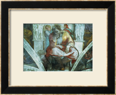 Sistine Chapel Ceiling: The Prophet Jeremiah (Pre Resoration) by Michelangelo Buonarroti Pricing Limited Edition Print image