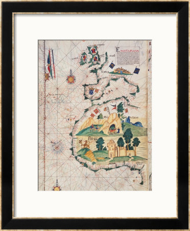 Map Of Great Britain, Europe And North West Africa, From Portugaliae Monumenta Cartographica by Luis Lazaro Pricing Limited Edition Print image