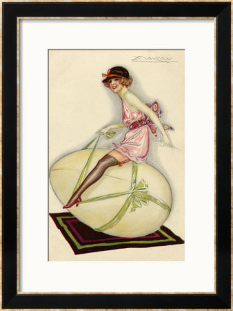 Lightly-Dressed Girl Riding An Egg by Luciano Achille Pricing Limited Edition Print image