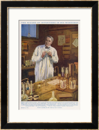Thomas Alva Edison American Inventor In His Workshop At West Orange New Jersey by John Cameron Pricing Limited Edition Print image