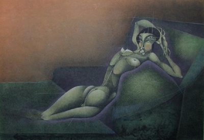 Nu Au Canape by Frederic Bouche Pricing Limited Edition Print image