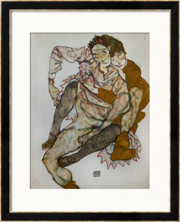 Seated Couple (Egon Und Edith Schiele), 1915 by Egon Schiele Pricing Limited Edition Print image
