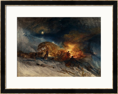 Messieurs Les Voyageurs On Their Return From Italy (Par La Diligence) In A Snow Drift by William Turner Pricing Limited Edition Print image