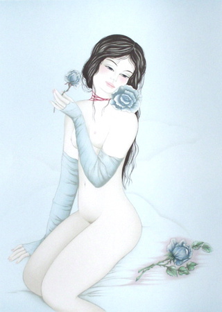 La Rose Bleue by Mara Tran-Long Pricing Limited Edition Print image