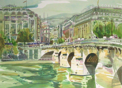 Le Pont-Neuf Et La Samaritaine by Andre Olsufiev Pricing Limited Edition Print image