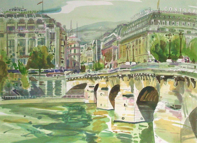 Le Pont-Neuf Et La Samaritaine by André Olsufiev Pricing Limited Edition Print image