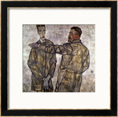 Double Portrait Of Otto And Heinrich Benesch by Egon Schiele Pricing Limited Edition Print image