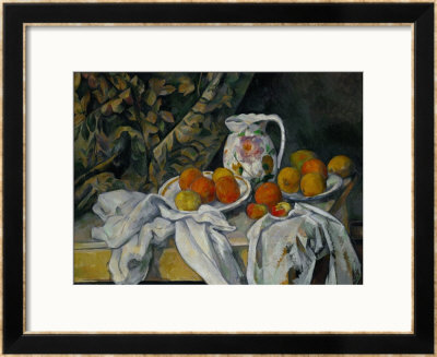 Still Life With Curtain And Flowered Pitcher, 1899 by Paul Cezanne Pricing Limited Edition Print image