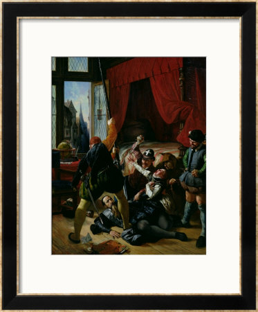 The Assassination Of Brion, Tutor Of Prince Of Conti (1558-1614) At St. Bartholomew's Day Massacre by Joseph-Nicolas Robert-Fleury Pricing Limited Edition Print image