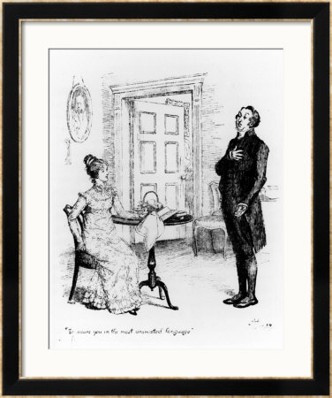 Mr. Collins And Elizabeth, From Pride And Prejudice By Jane Austen Circa 1894 by Hugh Thomson Pricing Limited Edition Print image