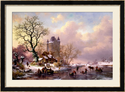 Winter Landscape With A Castle by Frederik Marianus Kruseman Pricing Limited Edition Print image