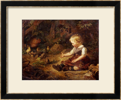 Feeding The Chickens by Hans Adolf Hornemann Pricing Limited Edition Print image
