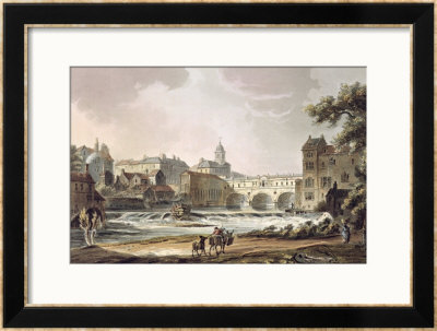 New Bridge, From Bath Illustrated By A Series Of Views, Pub. By William Miller, 1804 by John Claude Nattes Pricing Limited Edition Print image