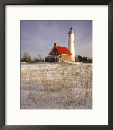 Tawas Point Lighthouse In Winter, Tawas Point State Park, Mi by Willard Clay Pricing Limited Edition Print image