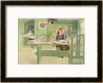 The Study Room, Published In Lasst Licht Hinin, (Let In More Light) 1908 by Carl Larsson Pricing Limited Edition Print image