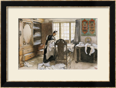 Karin By The Linen Cupboard (Karin Vid Linneskapet), 1906 by Carl Larsson Pricing Limited Edition Print image