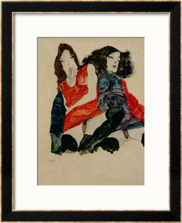 Two Girls by Egon Schiele Pricing Limited Edition Print image