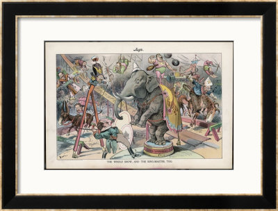Theodore Roosevelt 26Th American President Depicted As A Circus Ringmaster by Eugene Zimmerman Pricing Limited Edition Print image