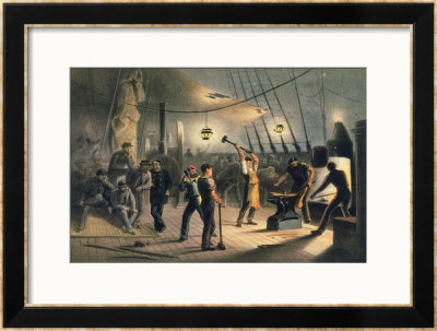 The Forge On Deck Of The Great Eastern, Night Of August 9Th, 1865, From The Atlantic Telegraph by Robert Dudley Pricing Limited Edition Print image