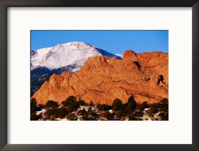 Gateway Rock Garden Of The Gods Park With Pikes Peak In Background, Colorado Springs, U.S.A. by Curtis Martin Pricing Limited Edition Print image