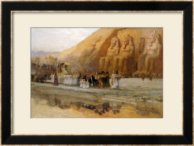 Temple D'abou Simbel, La Fete Du Pharoan by Frederick Arthur Bridgman Pricing Limited Edition Print image