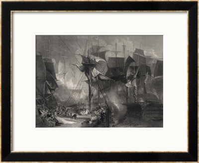 The Battle Of Trafalgar, The Victory At The Moment That Nelson Was Wounded by J.B. Allen Pricing Limited Edition Print image