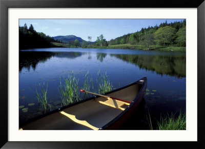 Canoe Resting On The Shore Of Little Long Pond, Acadia National Park, Maine, Usa by Jerry & Marcy Monkman Pricing Limited Edition Print image