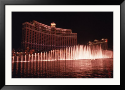 The Bellagio With Fountains At Night, Las Vegas, Nv by Michele Burgess Pricing Limited Edition Print image
