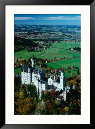 Aerial View Of Neuschwanstein Castle, Fussen, Bavaria, Germany by Jerry Galea Pricing Limited Edition Print image