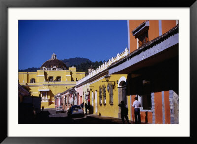 Colourful Buildings In Street, Antigua Guatemala, Sacatepequez, Guatemala by Tony Wheeler Pricing Limited Edition Print image