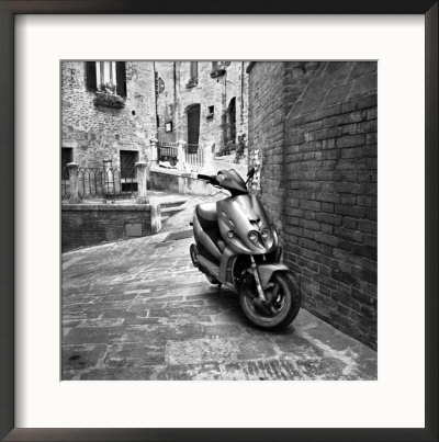 Motor Scooter By Buildings In Square, Italy by Eric Kamp Pricing Limited Edition Print image