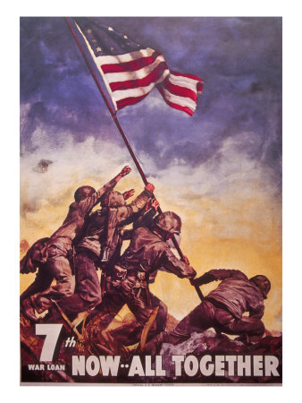 Flag Raising Over Iwo Jima by Everett Johnson Pricing Limited Edition Print image