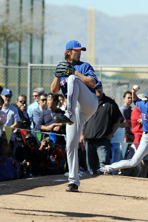 Surprise, Az - February 23: Yu Darvish Workout - Yu Darvish, Joe Furukawa by Norm Hall Pricing Limited Edition Print image