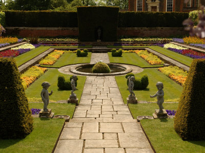 Statues In Garden, Hampton Court Palace, London by Keith Levit Pricing Limited Edition Print image