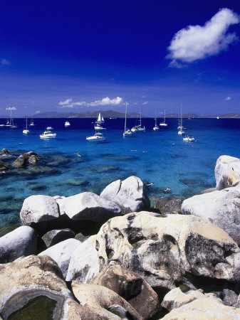 Beach And Rocks At The Baths, Virgin Gorda by Walter Bibikow Pricing Limited Edition Print image