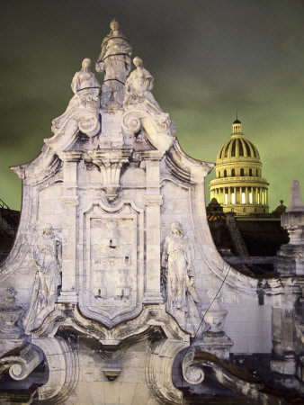 Gran Teatro And Capitol At Night, Havana by Mark Hunt Pricing Limited Edition Print image