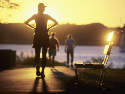 Runner Pausing At Sunset, Charles River Esplanade by Mark Hunt Pricing Limited Edition Print image