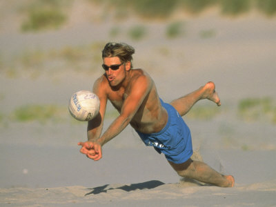 Man Playing Beach Volleyball by Brian Drake Pricing Limited Edition Print image