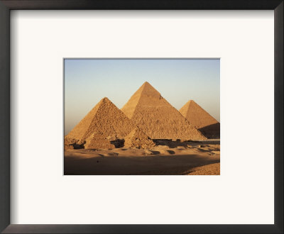 Pyramids At Sunset, Giza, Unesco World Heritage Site, Near Cairo, Egypt, North Africa, Africa by Doug Traverso Pricing Limited Edition Print image