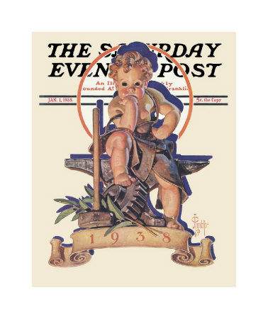 New Year's Baby, C.1938: At The Forge by Joseph Christian Leyendecker Pricing Limited Edition Print image
